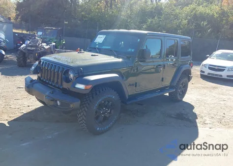 2021 Jeep Wrangler Unlimited Willys 4X4 из США, поврежденный, VIN 1C4HJXDNXMW820314